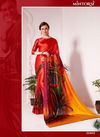 Red Colour Latest Fancy Casual Wear Satin Silk With Print And Stone Diamond work Saree Collection 20403